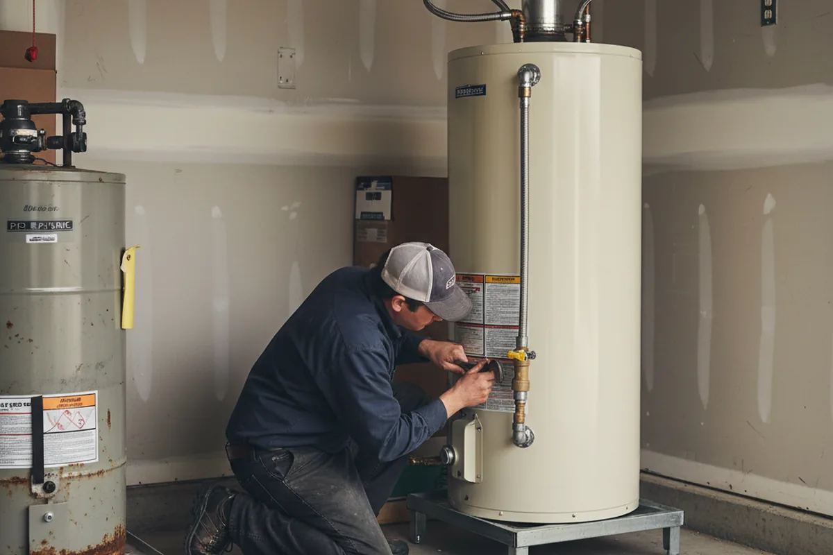 Water heater and shutoff valve replacement in Hebron