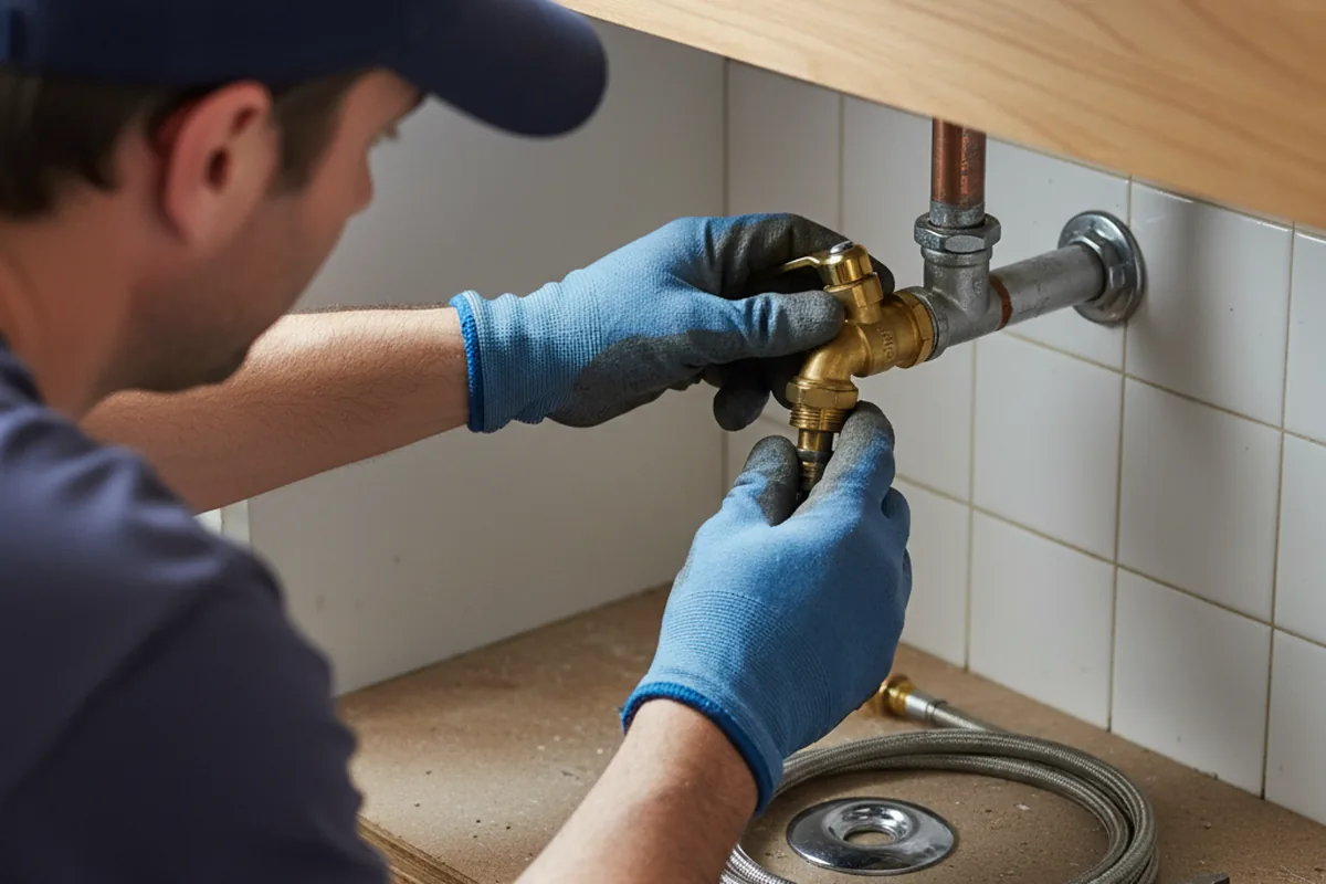Shutoff valve and fitting work during Emergency Plumbing in Hebron
